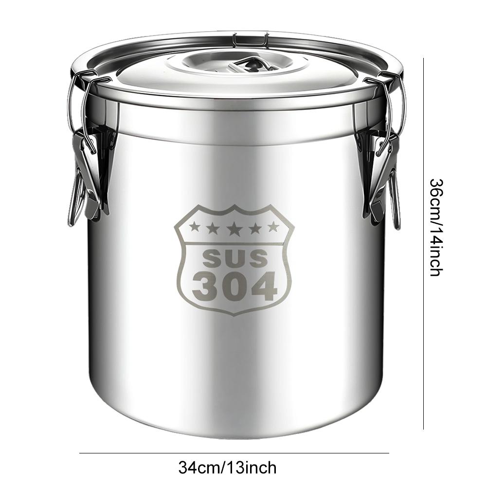 6/12/21/33L 304 нержавеющая сталь контейнер для хранения продуктов с герметичной крышкой пищевое масло сахар молоко хранение ведро для бытовой кухни