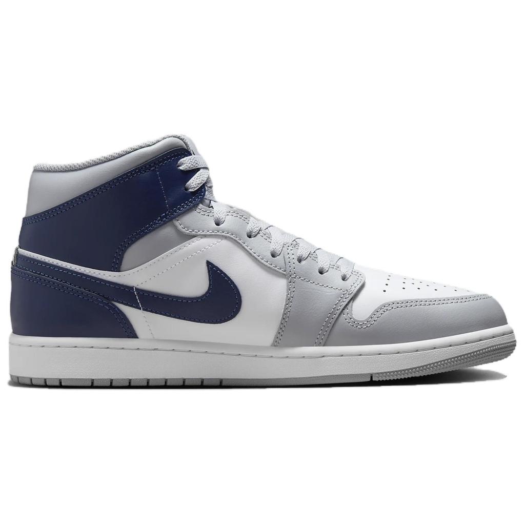 Air Jordan 1 Mid Wolf Grey Midnight Navy Мужские кроссовки белые DQ8426-104