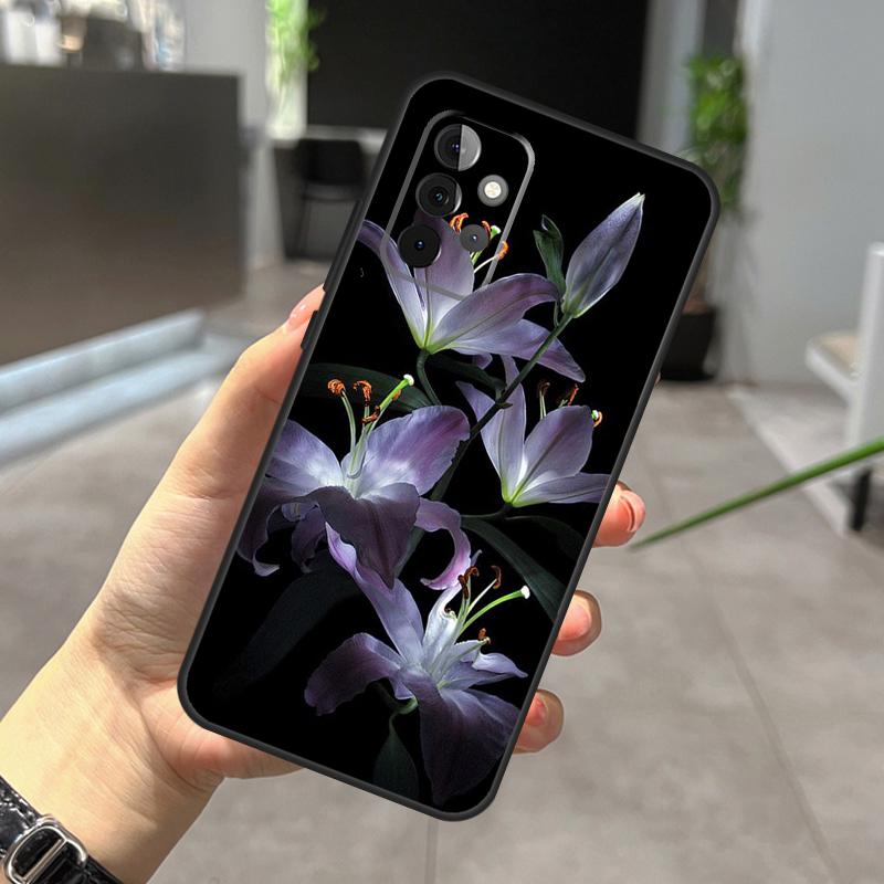Чехол с цветами лилии для Samsung Galaxy A32 A12 A22 A52 A35 A26 A16 A05 A55 A15 A54 A34 A14 A56 A36 A13 A53