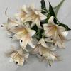 9 Flowers Artificial Stems Pu Material 3d Simulation Lilies Wedding Home Decor