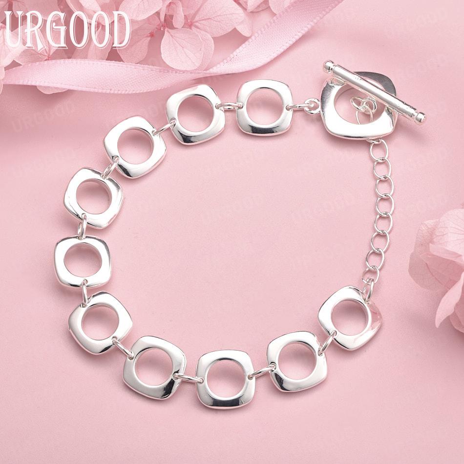 Классическая квадратная цепочка из стерлингового серебра 925 пробы, модные свадебные украшения