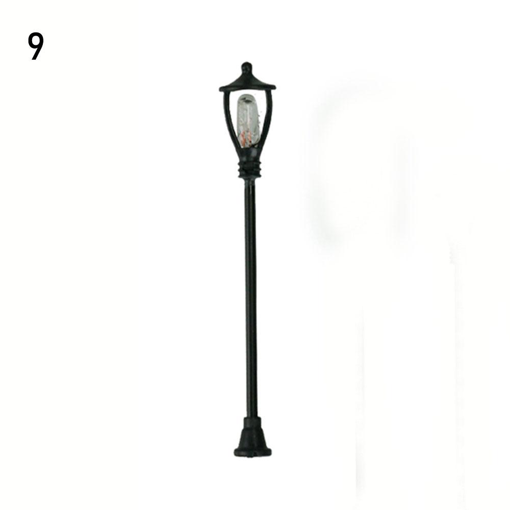 Белые миниатюры Декор Модель Уличные фонари Пейзаж Светодиодная лампа Макет Фонарный столб Освещение детской площадки