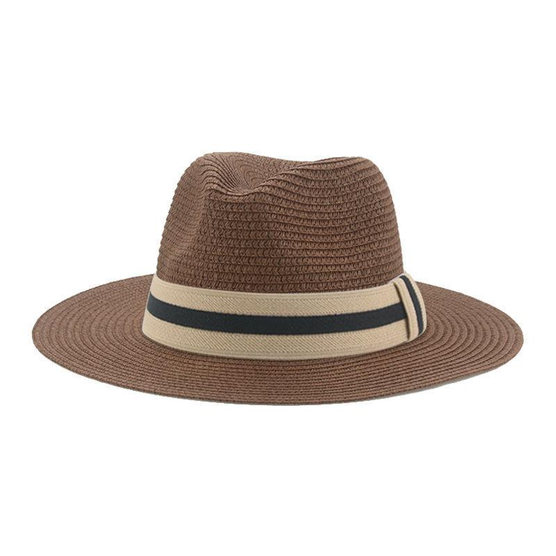 Retro straw hat Panama big flat brim hot sale in Europe and America, men's and women's new face small French sunshade beach hat