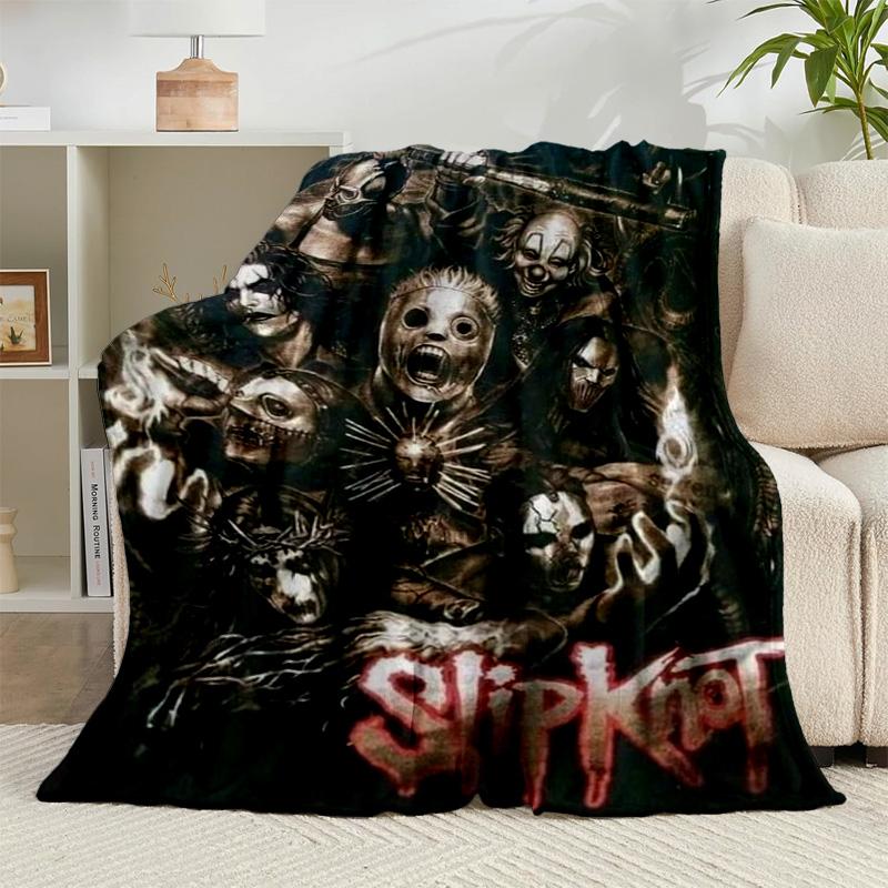 1PC Rock Metal Music Band Collage Flannel Blanket Gift, Suitable for Both Men And Women, Soft Ideal for Beds And Sofa, Birthday Or Christmas Gift