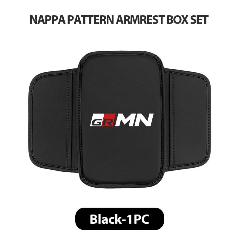 Leather Car Armrest Box Pad Central Arm Rest Storage Pocket Protective Cover For Toyota GRsport Hilux Aygo Yaris Corolla Rav4 FF7