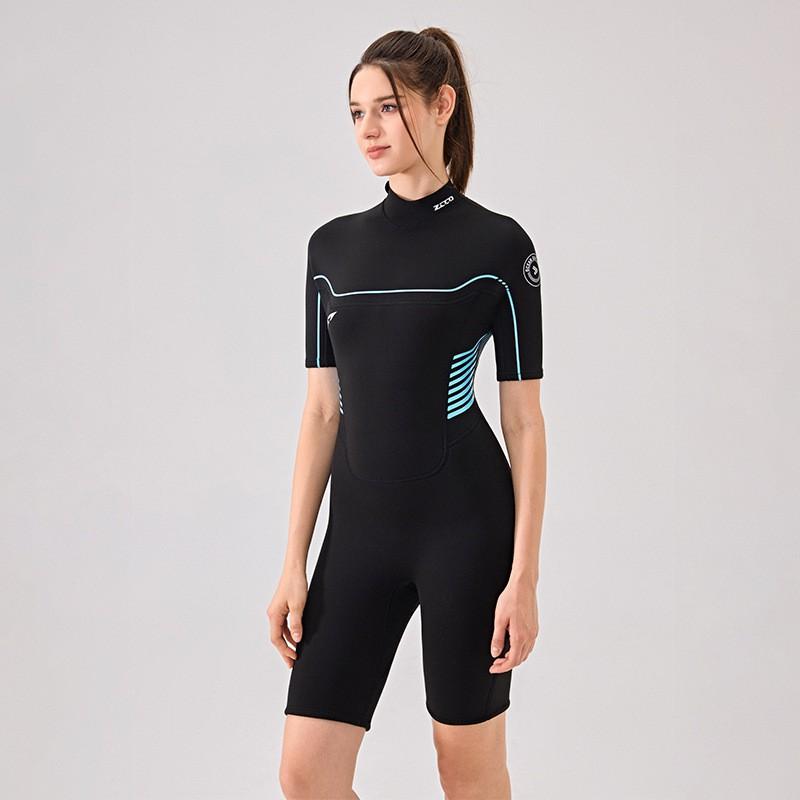 ZCCO 3mm Neoprene Short Sleeve Wetsuit Men Women Thermal Insulated Diving Surfing Snorkeling Suit Spring Fall Summer Use