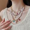 Zinc Zinc Alloy Pearl Shell Starfish Necklace Sea Series Conch Starfish Beach Pendant  Beach