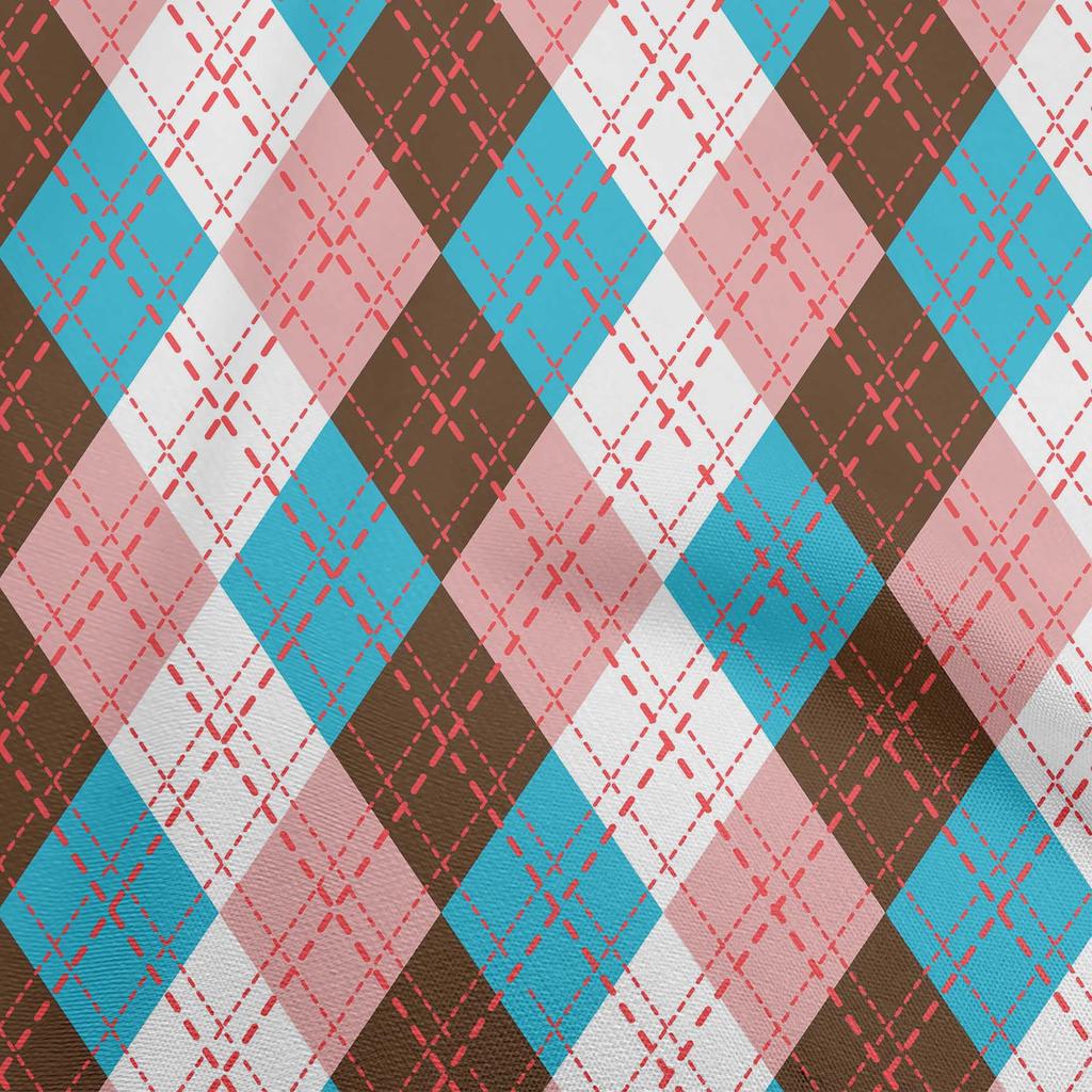 oneOone Cotton Flex Light Green Fabric Check Argyle Dress Material Fabric Print Fabric By The Yard 40 Inch