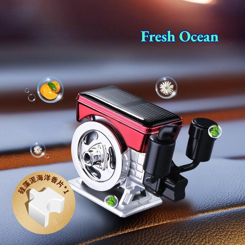 Car Diffuser Solar Powered Rotating Car Purifier Simulated Engine Portable -Kinetic Car Perfume Diffuser Molecular Heater