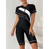 Surfing Swimsuit Women 2025 Half Sleeve Swimwear Female Zipper One Piece Rash Guard Diving Clothes Bathing Swimming Suit