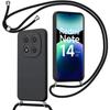 Чехол для Xiaomi Redmi Note 14 Pro Plus 5G/Note 14 Pro+ 5G - Силиконовый с Регулируемым Шнурком Черный