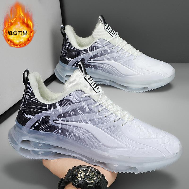 Популярные зимние бархатные трендовые мужские спортивные кроссовки для бега повседневные кроссовки большого размера с низким верхом новые мужские кроссовки