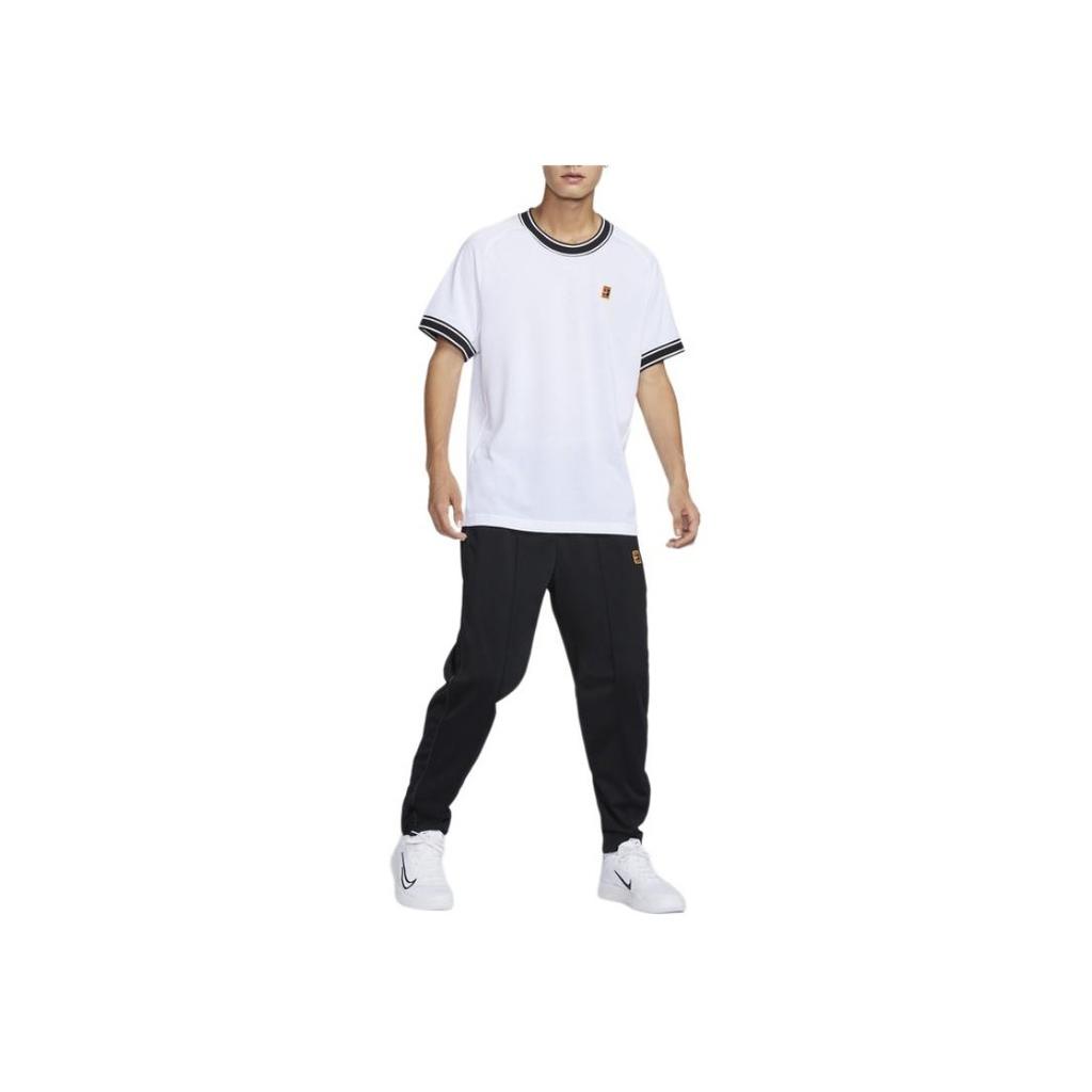 Nike Футболка для тенниса Court Heritage, легкая, дышащая, с коротким рукавом, мужская, цвет белый, черный FN0319-101