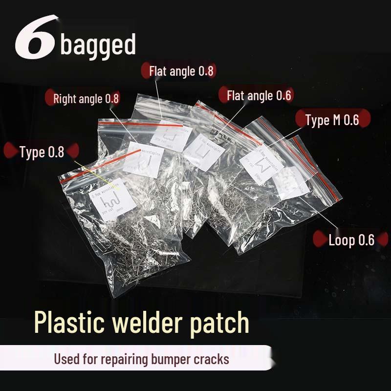 Plastic Bumper Repair Kit: Welding Gun, Welding Wire, Welder, and Repair Nails.