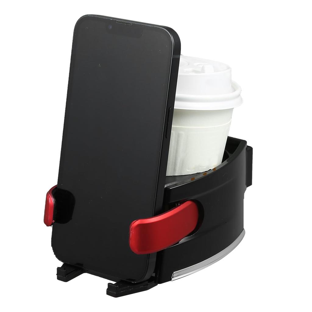X AUTOHAUX Car Cup Holder Adjustable Card Link Stand Phone Holder Air Vent Mount Universal Red 2 in 1