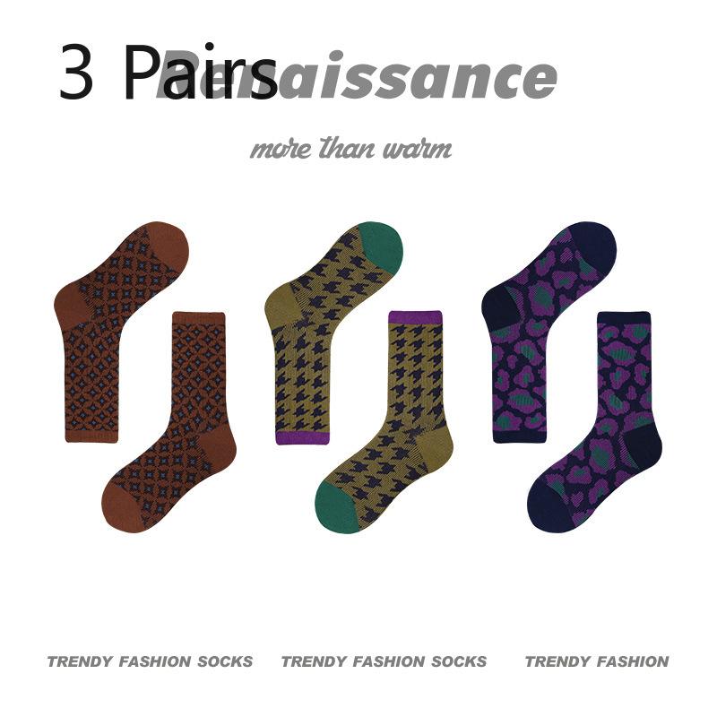 3 пары женских весенне-осенних носков-гольф в стиле ретро, новый тренд