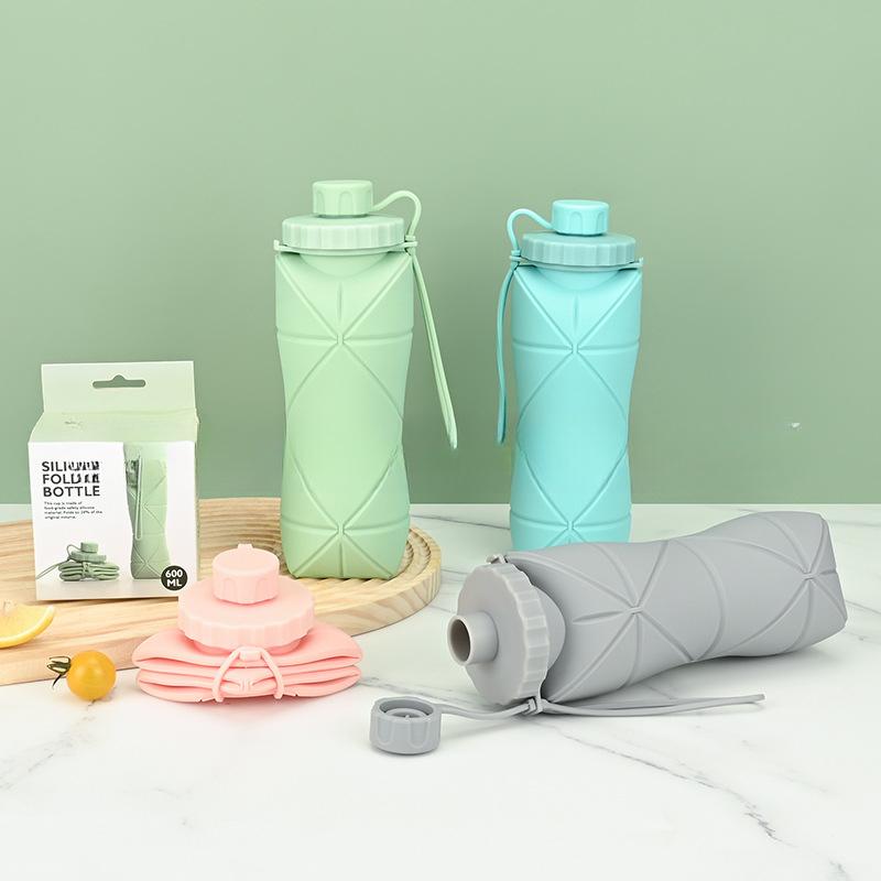 Легкая спортивная бутылка пищевого качества Складная силиконовая чашка для воды Легко носить Дорожная бутылка для воды Просторная телескопическая чашка для воды