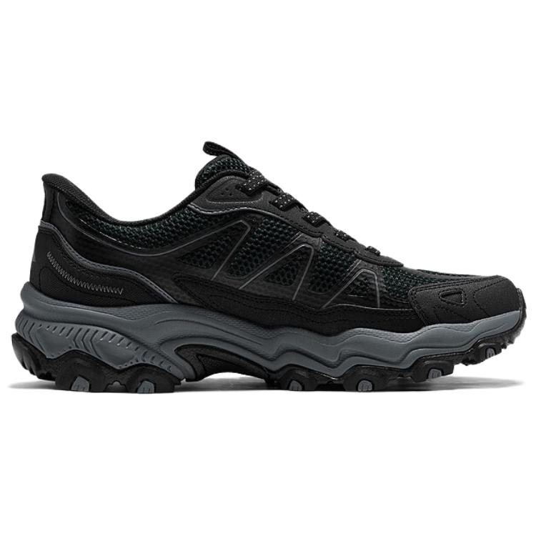 Skechers Мужские сетчатые удобные мягкие нескользящие прочные низкие походные ботинки Мужские походные ботинки Черный 237867-BKCC