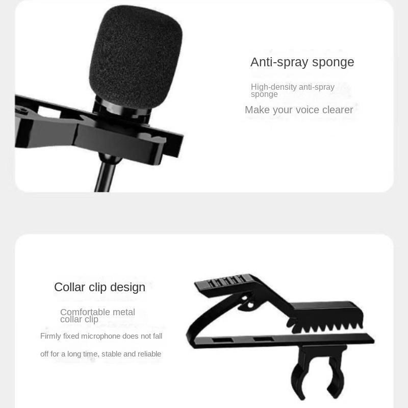 Mobile Phone Mini Microphone, Karaoke Voice-activated Wired Recording Lavalier Microphone