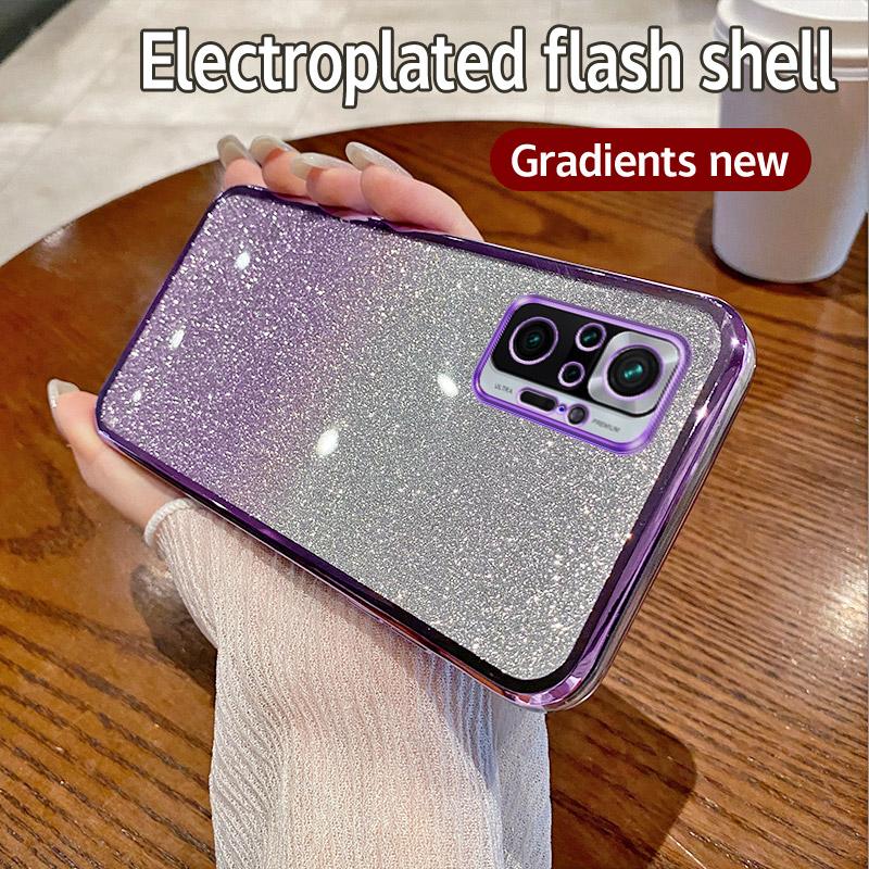 Чехол для Xiaomi Redmi Note10 Pro Чехол для телефона Redmi Note 10 Pro Max с блестящим покрытием, силиконовый объектив камеры, мягкая задняя крышка