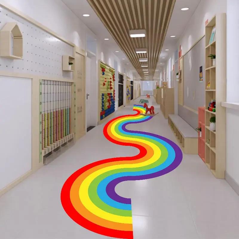 Colorful Rainbow Decorative Stickers Children's Room Kindergartens Playgrounds Entrance Atmosphere Flooring Ugly Covering Poster