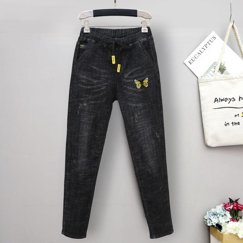 Plus Size Stretch Jeans Pants Pants Women's Elastic High Waist Harlan Turnip Pants Hidden Meat Pants Jeans with Carrots Comfort Waist Pants