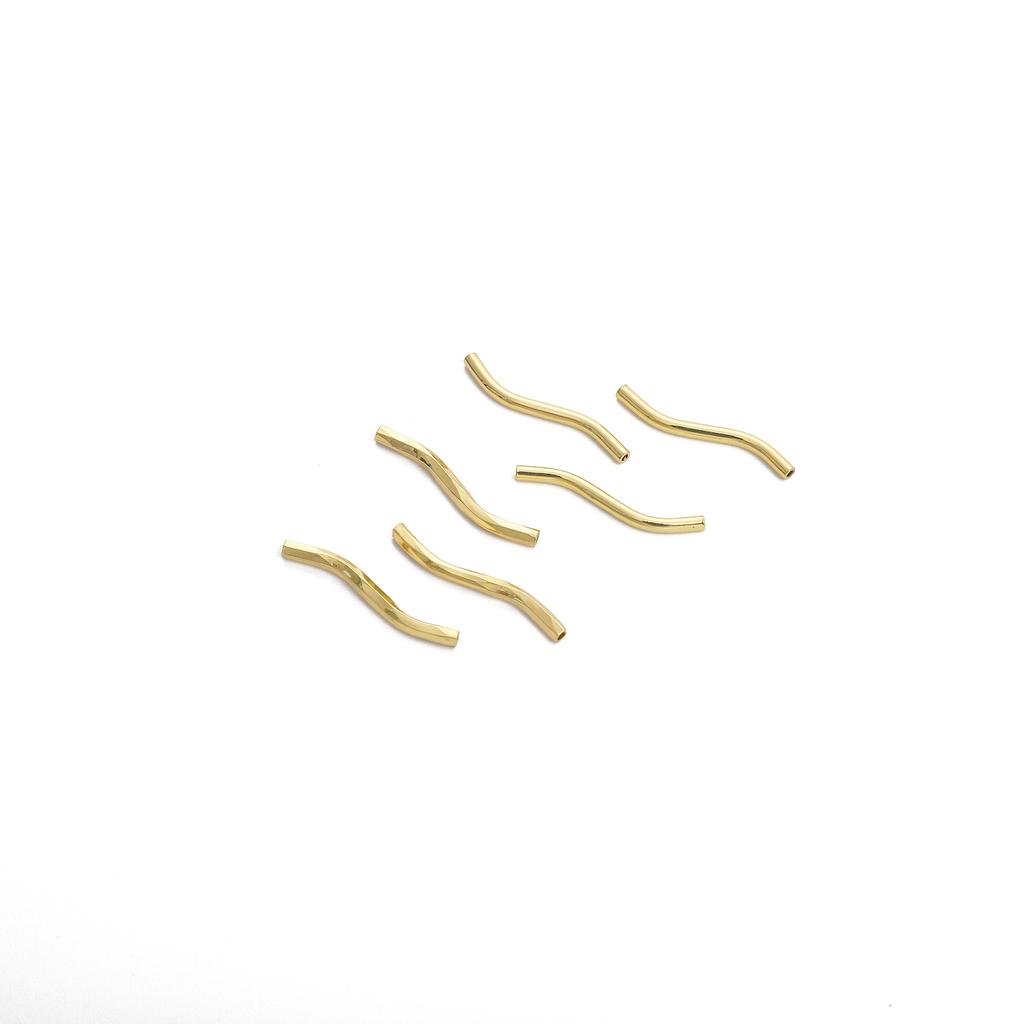 Медная S-образная бусина с узором, изогнутый разделитель для DIY-украшений