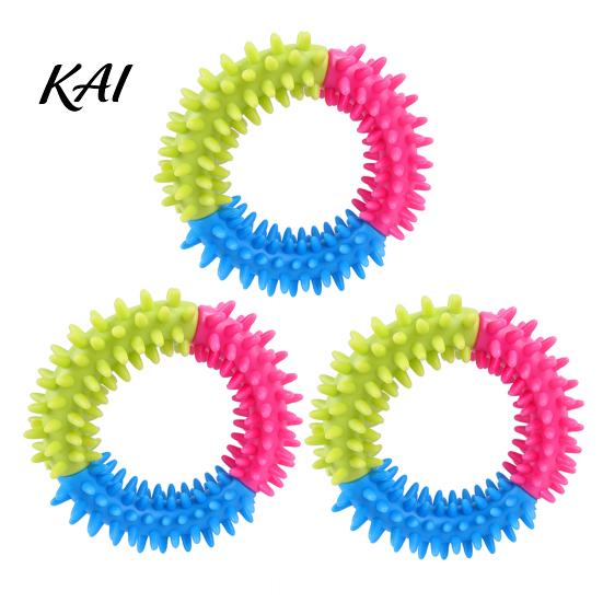 Non-Toxic Rubber Dog Ring Spiky Toy, Chew Interactive Dental Cleaning Toys for Dogs Fetch And Teeth Toy Aggressive Chewers Energy Consuming