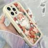 JT407 Розовый Рождественский Дед Мороз Счастливая Улыбка Милый для iPhone 17 16 15 14 Pro Max Samsung S26 S25 Ultra A17 A07 A56 A16 Xiaomi 15T Redmi 15c Мягкий Чехол