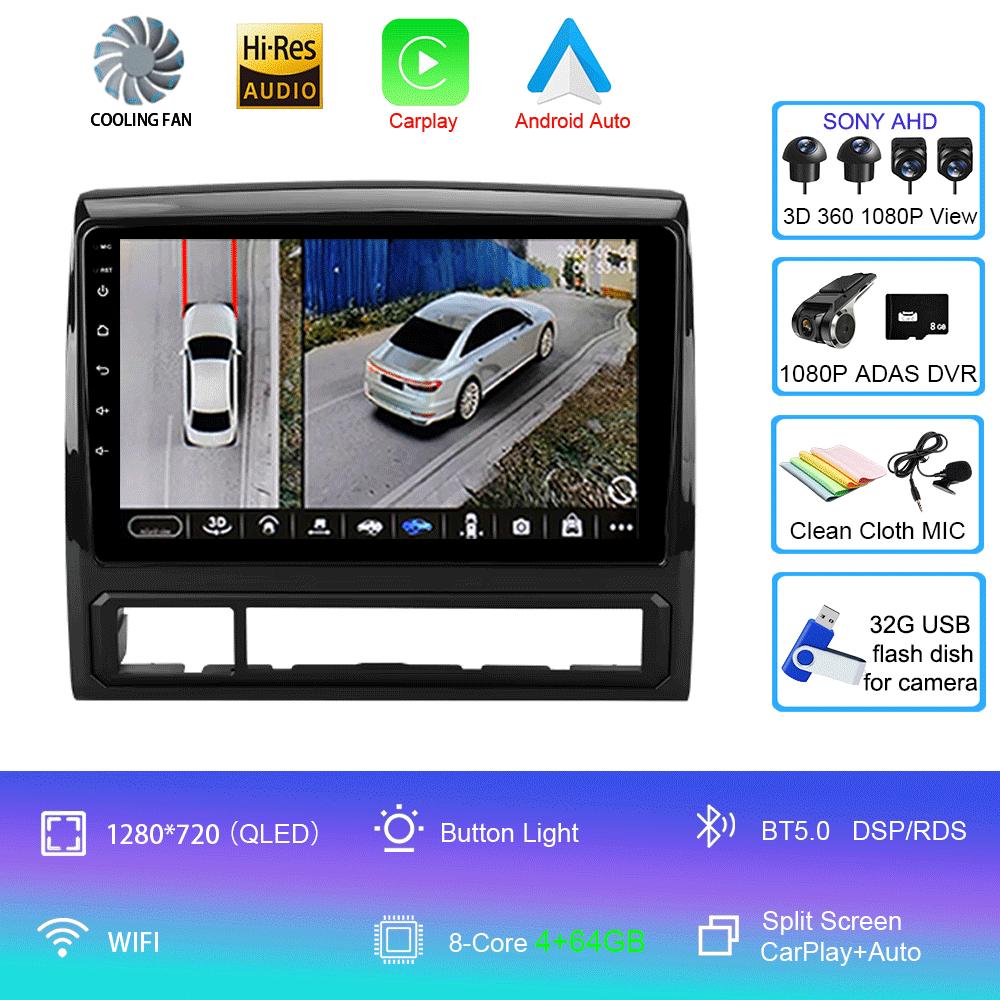 Автомобильное радио Android 14 Carplay Auto 4G+WIFI для Toyota Tacoma 2 N200 Hilux 2005-2015 Навигация GPS Мультимедиа Видеоплеер Стерео