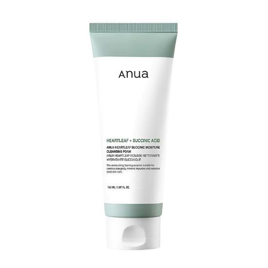 Anua Heartleaf Succinic Acid Moisture Cleansing Foam Gentle Korean Face Cleanser 150ml