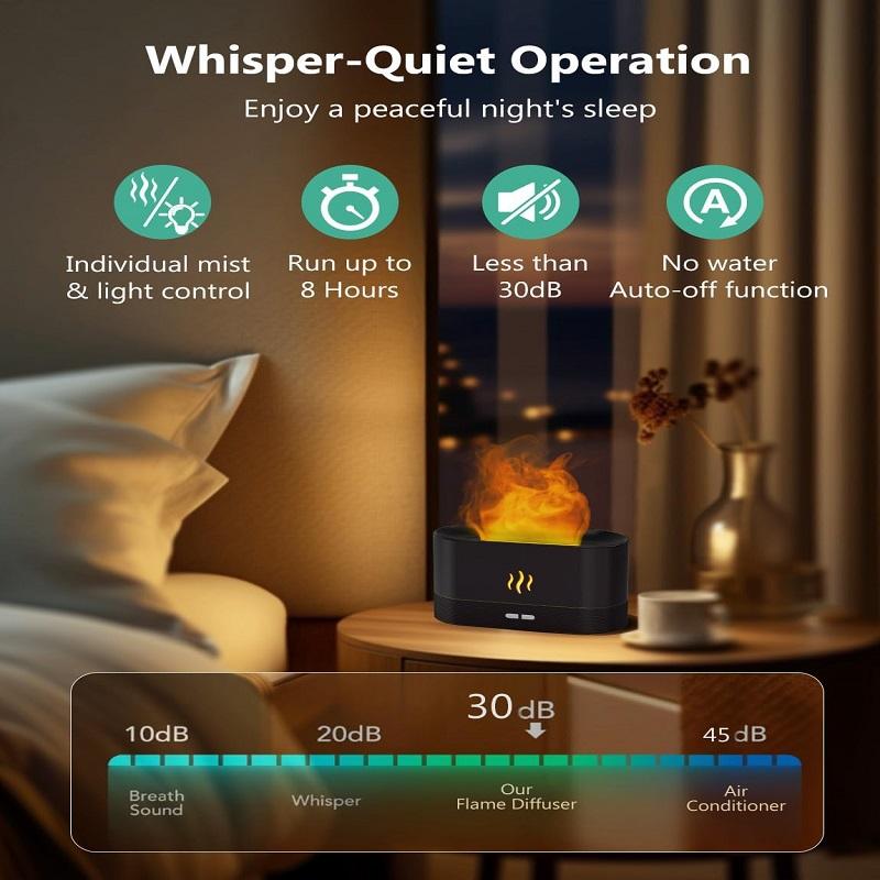Увлажнитель с ароматом, интеллектуальный увлажнитель воздуха с эффектом танцующего пламени, два режима яркости, бытовой диффузор эфирных масел