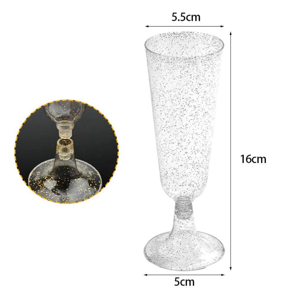 10pcs Durable Plastic Champagne Flute Goblet Clear Margarita Glasses Red Wine Glass  Christmas Party