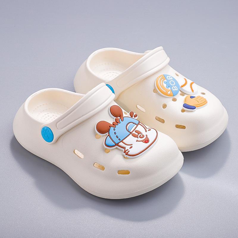 Детская обувь с отверстиями, летняя детская мужская и женская пляжная обувь с рисунком из мультфильмов, партия детских классных тапочек