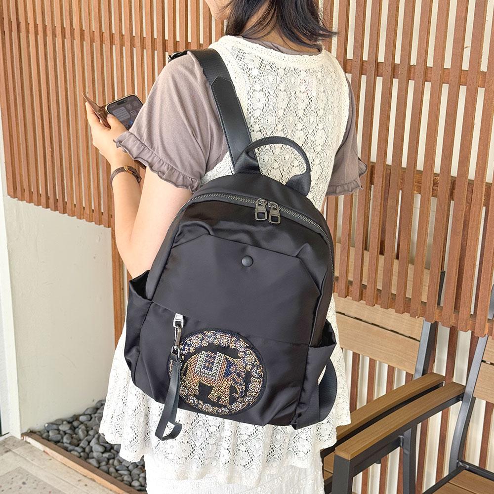 BRBAG BR_24-38 Casual Cubic Elephant Black Backpack