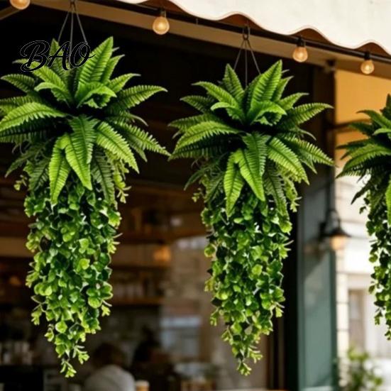 Outdoor Artificial Flowers Fake Hanging Plants, UV Resistant Vines, Ivy Lifelike Silk Flower Decor Faux Indoor Bedroom Living Room Boho Wall