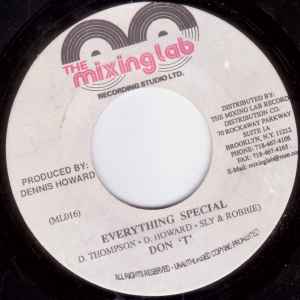 7-дюймовая пластинка DON T - Everything Special ML016 Mixing Lab 1998 Ямайка Регги, Ска и Даб