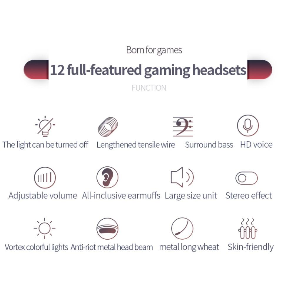 Большие проводные игровые наушники с амбушюрами для компьютера/ПК/геймера/мобильного телефона/ноутбука