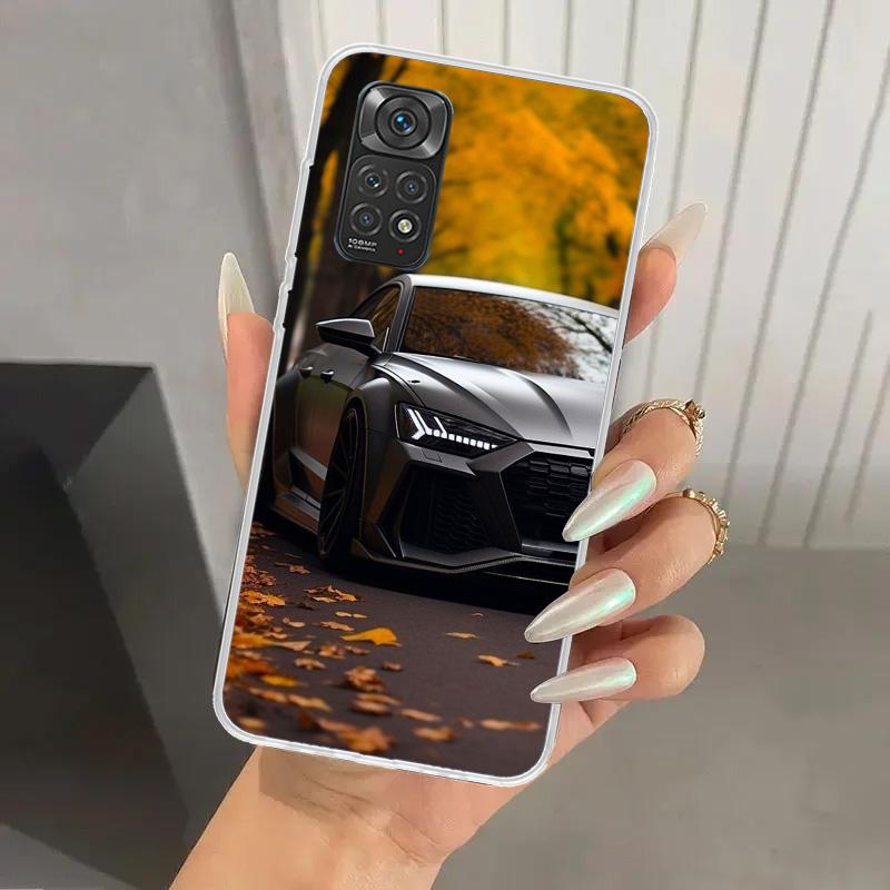 R-S 6 7 8 Спортивный Чехол для Телефона Автомобиль для Xiaomi Redmi Note 15 14 14S 13 12S 12 Pro 11S 11 Plus 11T 11E 10S Мягкий Чехол Печатный Корпус Redm