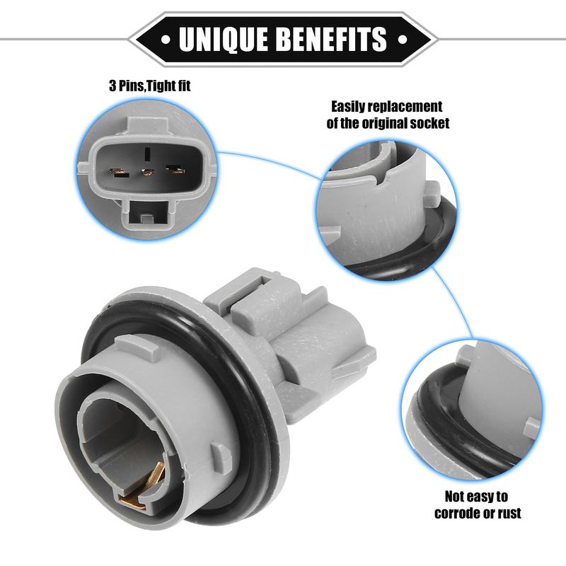 UXCELL 1/2 Pcs No.9007599106 Front Turn Signal Lamp Socket Compatible for Toyota Avalon 2000-2004 Durable Car Lamp Socket