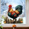 Removable Window Cling 1/2 Sheets Farmhouse Rooster Static Cling, Cock Glass Decals Sticker Decor, Reusable Decal for Home Living Room