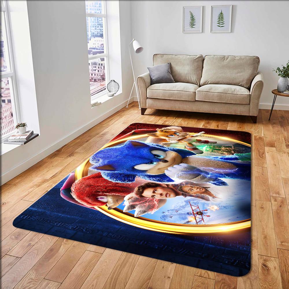 Коврик для ванной Соник Еж Противоскользящий Впитывающий воду Длинный Полосатый Коврик Подушка Коврик для спальни Декор для отеля