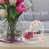 Mum Heart-Shaped Acrylic Plaque Gifts for Mum, Best Mum Gift from Daughter or Son, Engraved Mom Gifts for Birthday Chrirstmas
