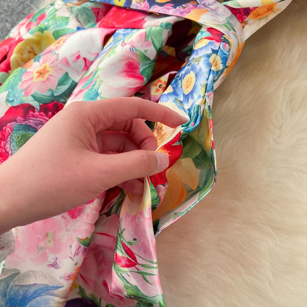 Франция Элегантный Винтаж Дворцовый Вечернее Платье Женщин Сетчатый Принт Пояса Оборками Длинное Вечернее Платье Женщин Повседневная Праздничная Одежда Новинка