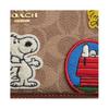 Coach X Peanuts Кошелек на молнии 20 Мультяшная нашивка Женский кошелек Коричневый CBM91-IMY3O