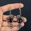 Faceted Garnet Earrings Gemstone Jewelry, 999 Copper Wire Wrapped Earrings, Handmade Beautiful Jewelry Earrings