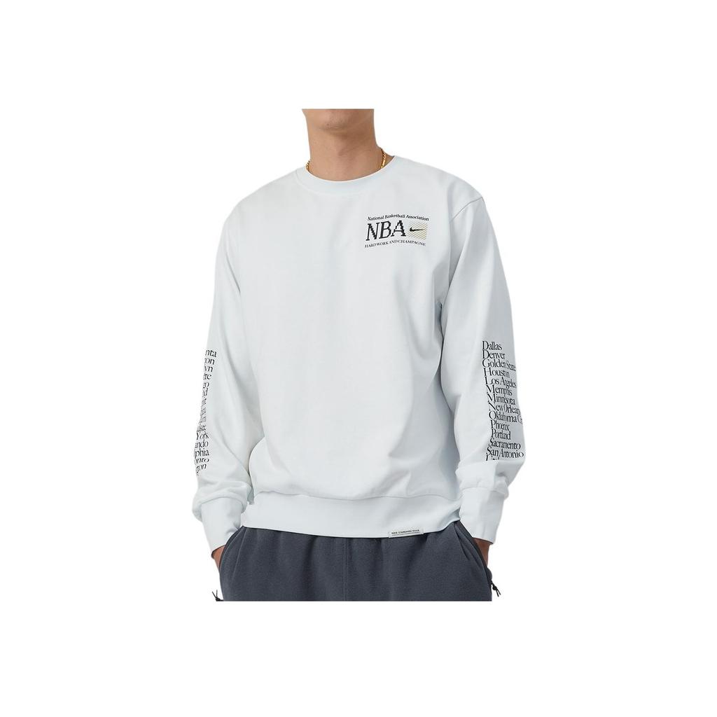 Nike Толстовка с круглым вырезом Dri-Fit Standard Issue с буквенным принтом, мужская толстовка белого цвета FD8469-121