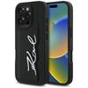 Karl Lagerfeld Hc Grained Pu Case        Cardslot Metal Signature For Iphone 16 Pro Max Black