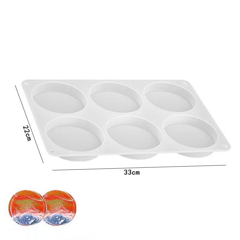 HY Extra Deep Resin Coaster Mold Large 6 Cavities Round Square Hexagon Shape Mold Epoxy Coaster Cup Mat Mold