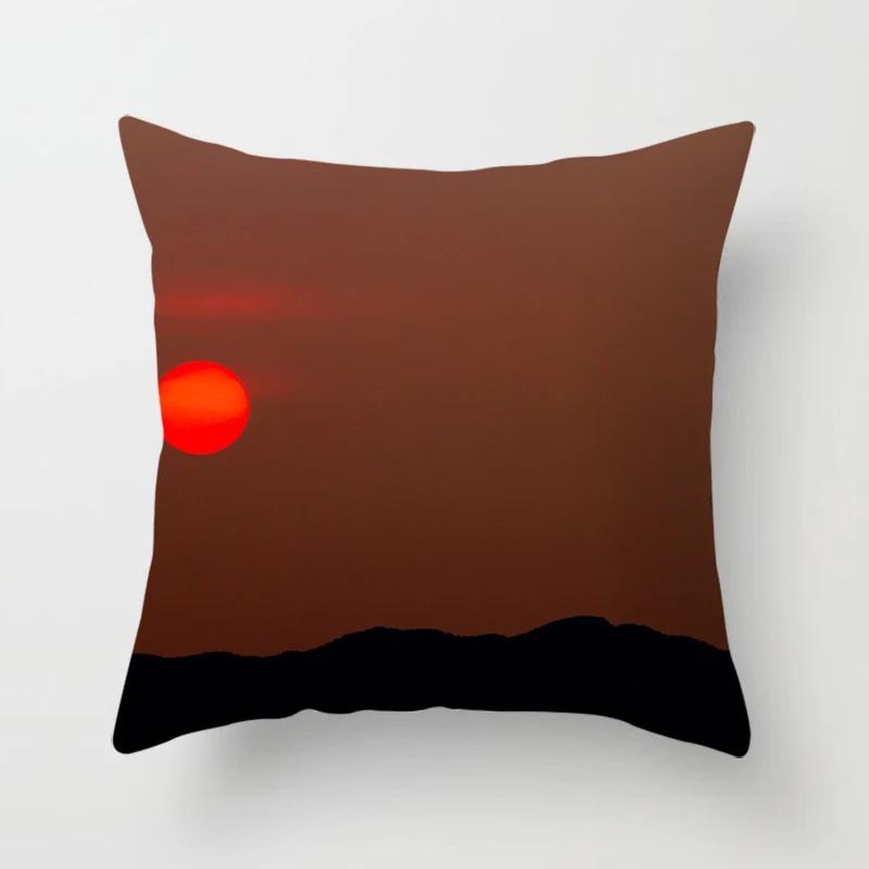 Роскошный домашний декор, наволочка для автомобиля, гостиной, дивана, чехол для подушки с закатом, пляжным пейзажем и узором